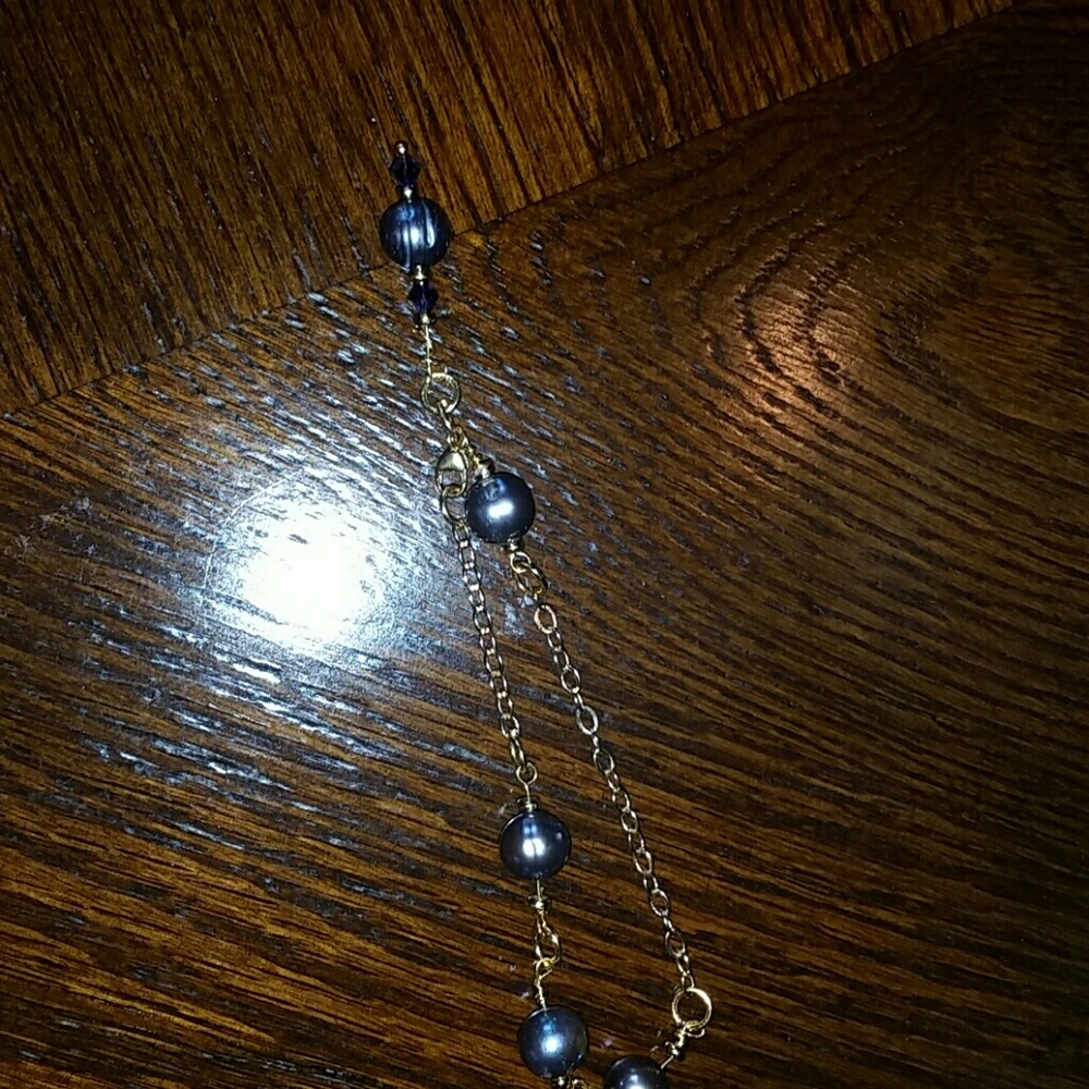 Peacock Pearls and Crystal Bracelet